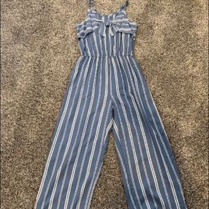 Blue and white stripe jumpsuit!